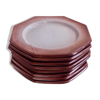 Set of 8 octagonal plates