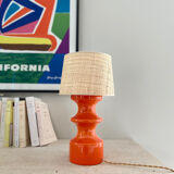 Orange ceramic lamp - 70s.