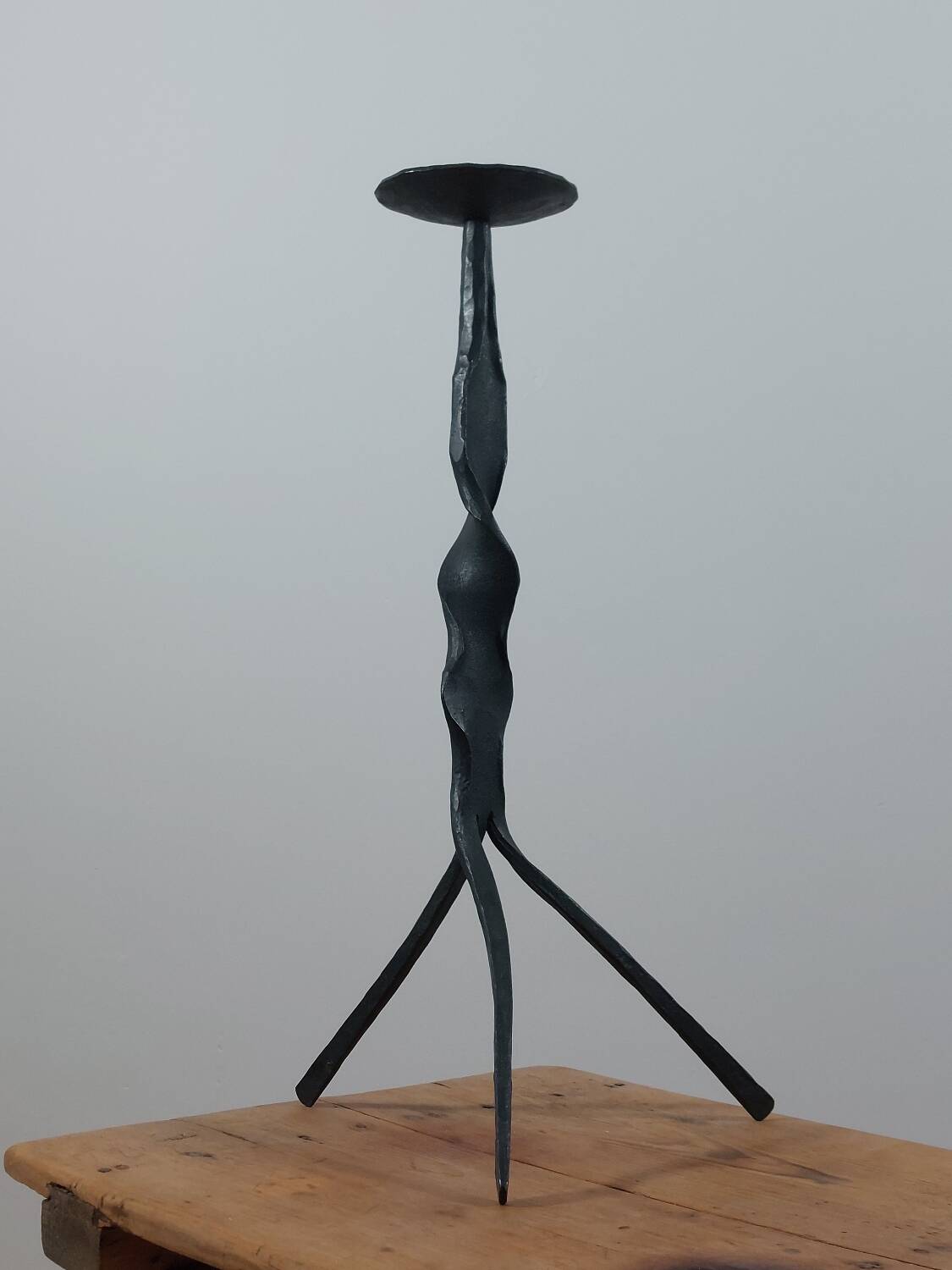 Vintage Mid Century brutalist handforged candleholder