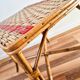 Rectangular rattan table for children, French vintage, side table.