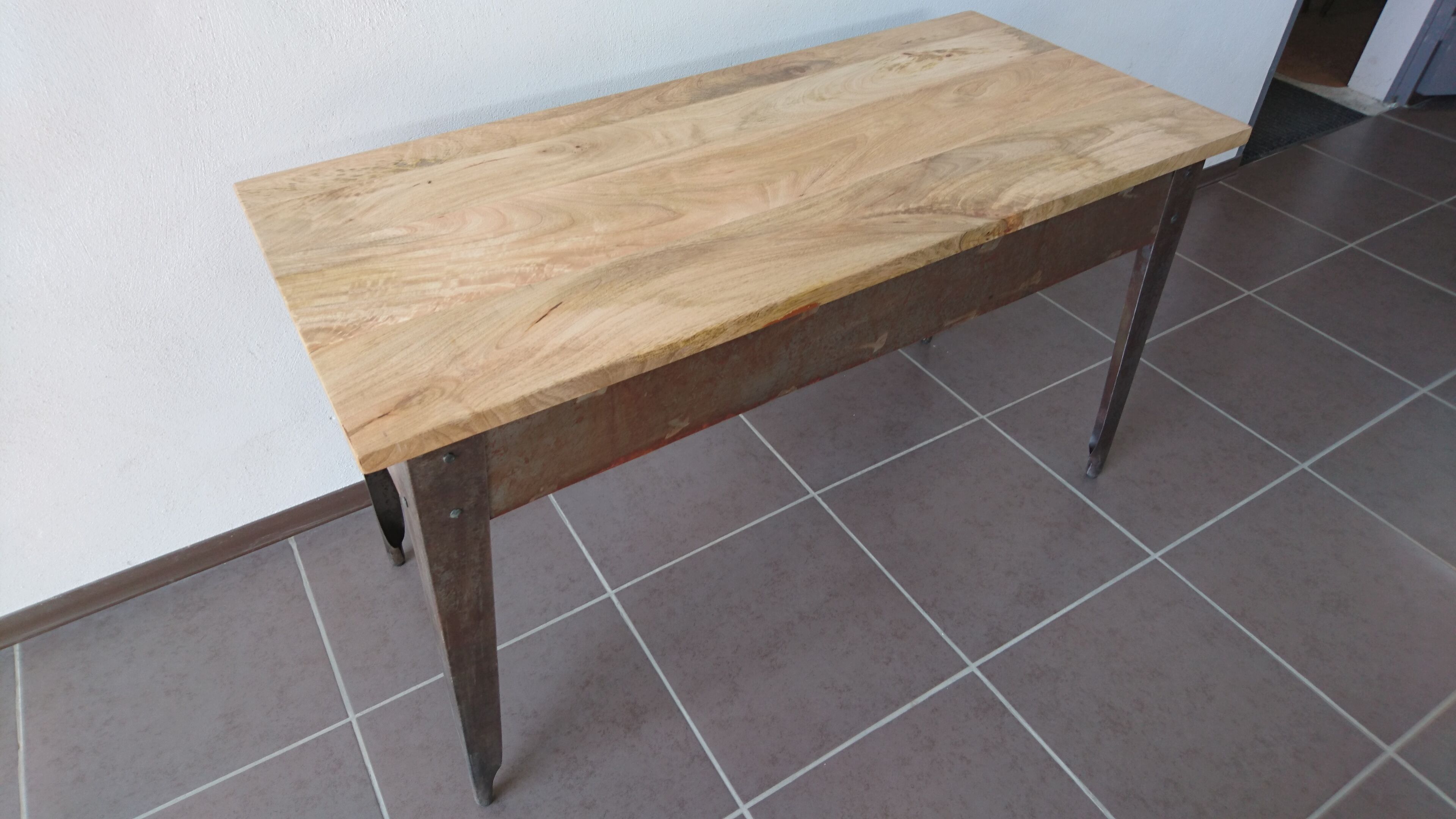 Raw metal industrial desk