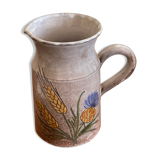 Pitcher broc in glazed stoneware decoration hand