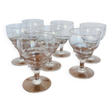 7 verres anciens fait main ciselés