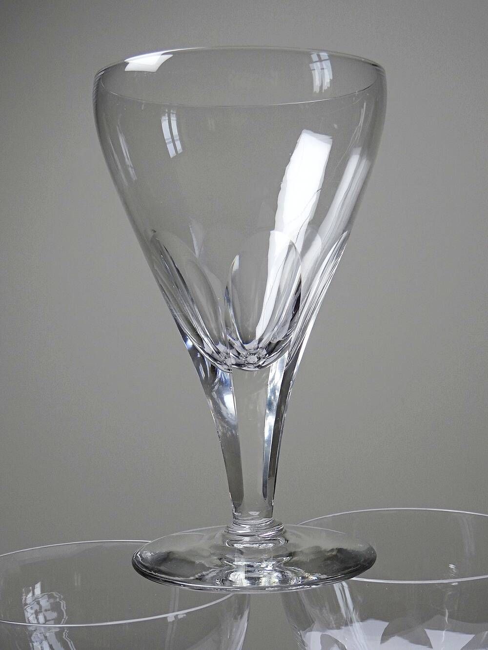 Antique service of 6 cut crystal glasses attributed to Moser, Bohemia.