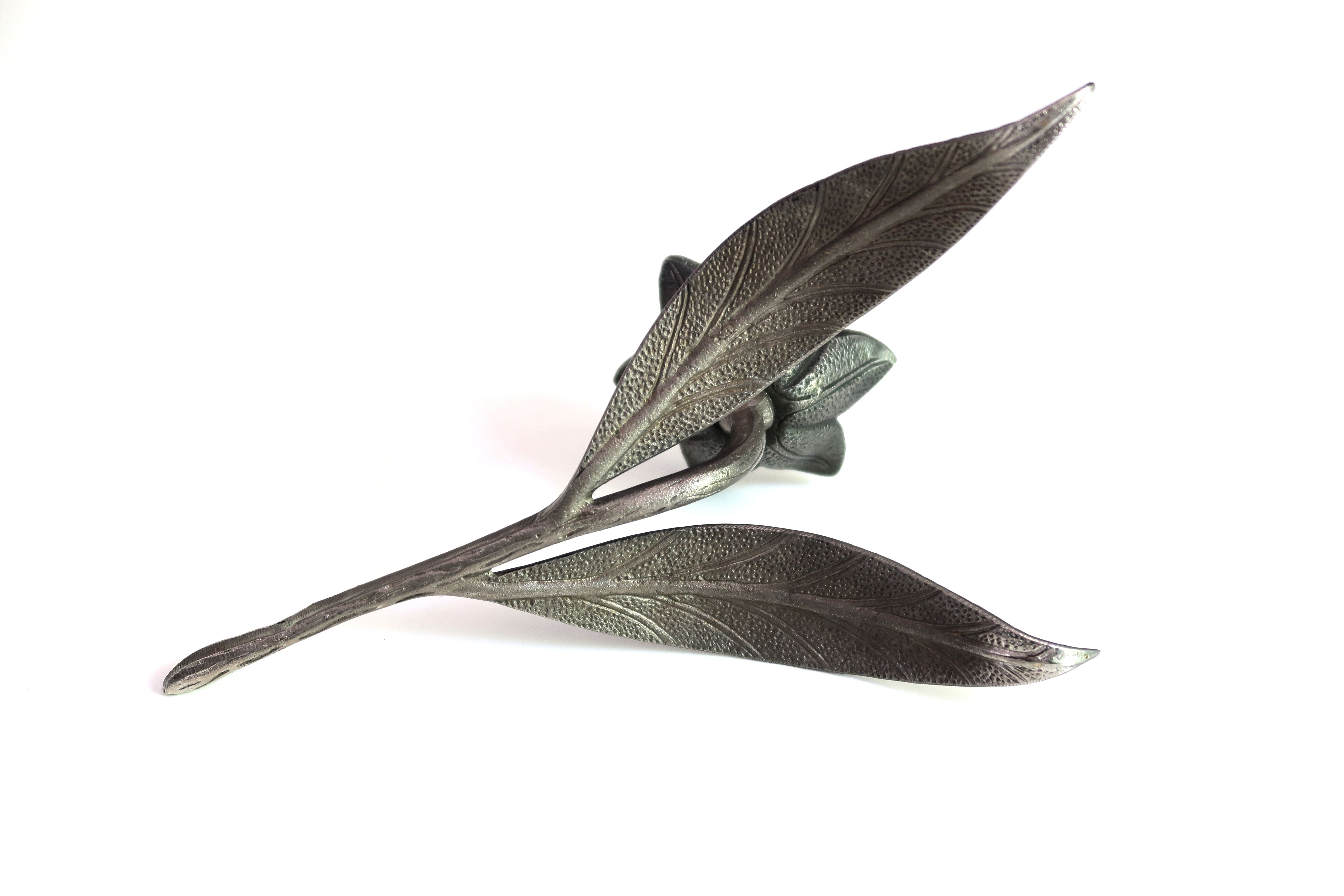 Silver metal ashtray flower, 6 petals, 60s