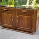 Vintage Parisian art deco sideboard in solid wood and black marble 180cm