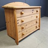 Scandinavian pine wood chest of drawers, 1980s