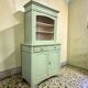 Vintage mint green wooden display/storage cabinet