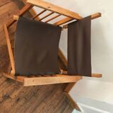 pair of Safari armchairs in wood and leather