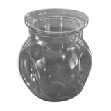 Jar type bonbonnière in translucent glass shape round modernist