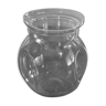 Jar type bonbonnière in translucent glass shape round modernist