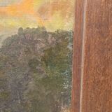 Oil on the cartoon “Vista de la costa de Villefranche”, Rene Charles Edmond