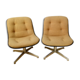 Pair of armchair 1970 steelcase Strafor by Randall Buck