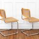 2 Cesca B32 Breuer Chairs Made in Italy - Seat caning redone