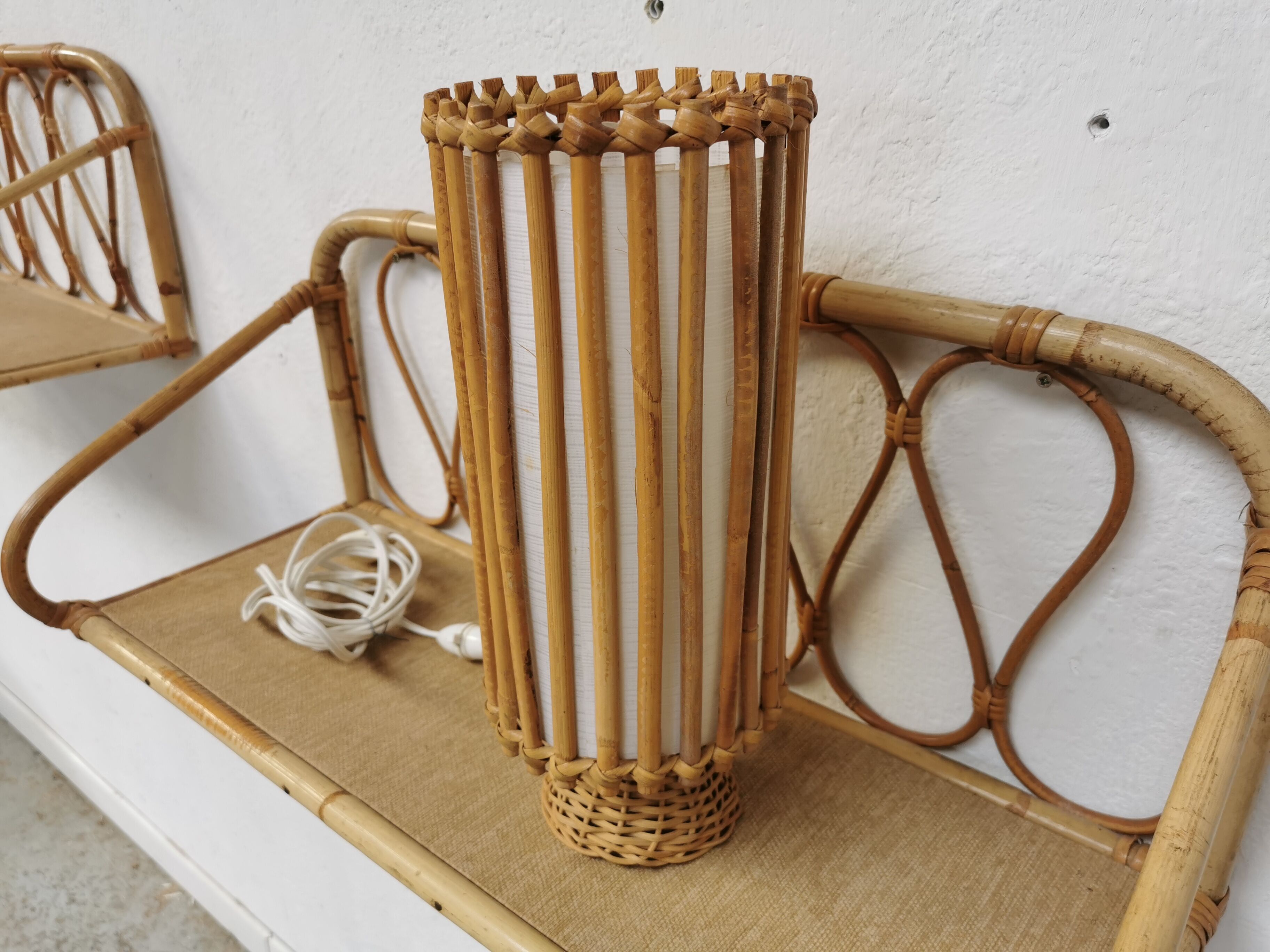 Vintage rattan lamp