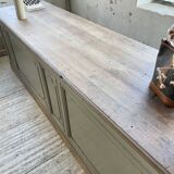 XXL walnut trade counter with multiple drawers