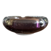 Dark purple, round ashtray, Murano