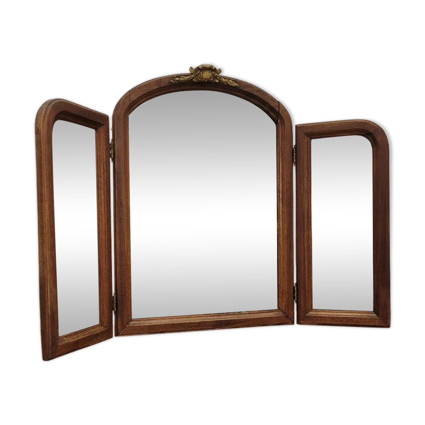 Antique triptych mirror