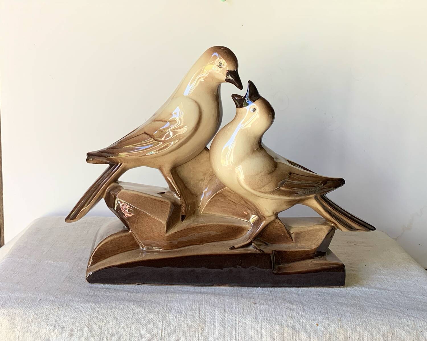 Sculpture céramique Art Deco oiseaux Charles Lemanceau