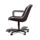 Charles Pollock Executive Knoll office chair in black leather.