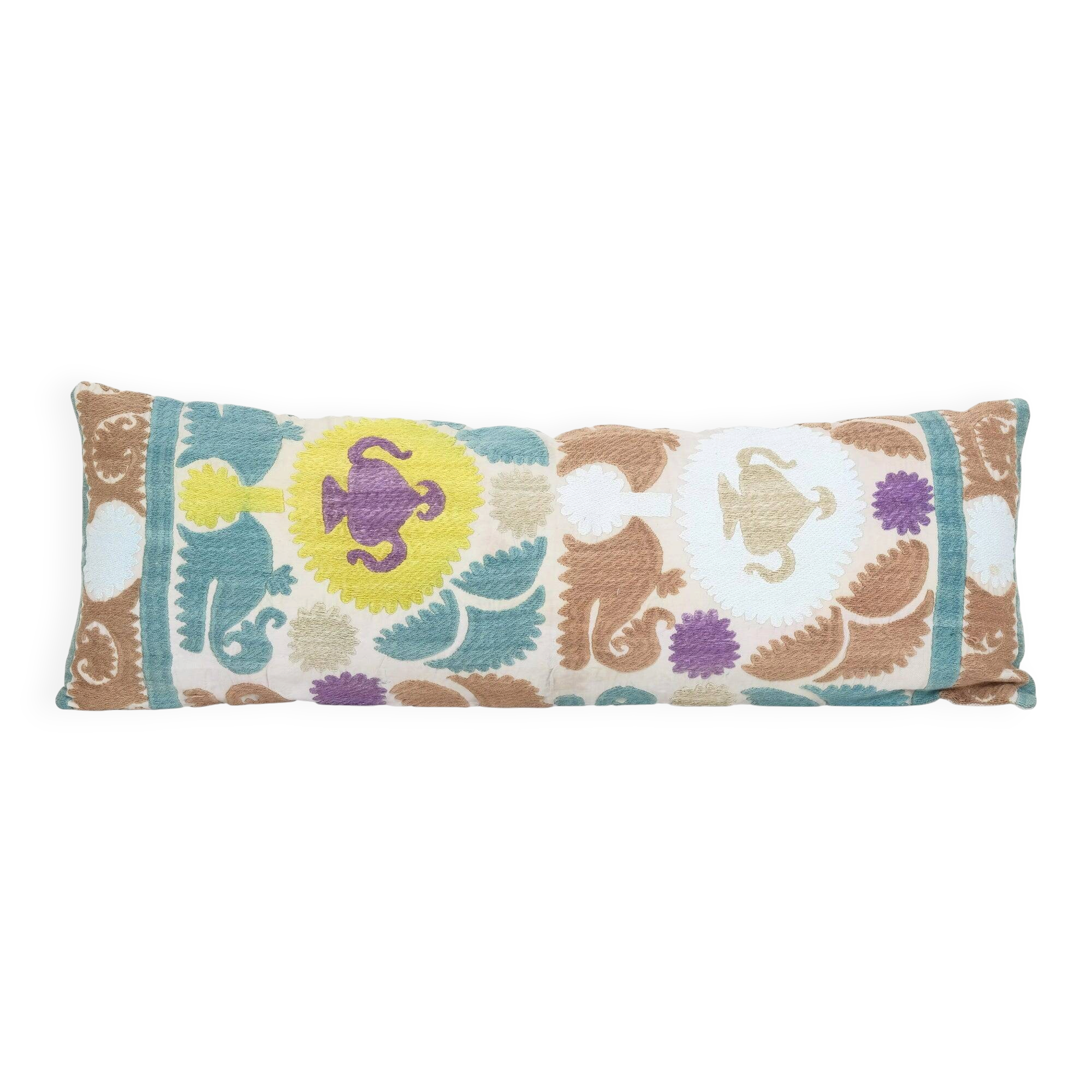 Vintage embroidered cushion cover 76x28 cm