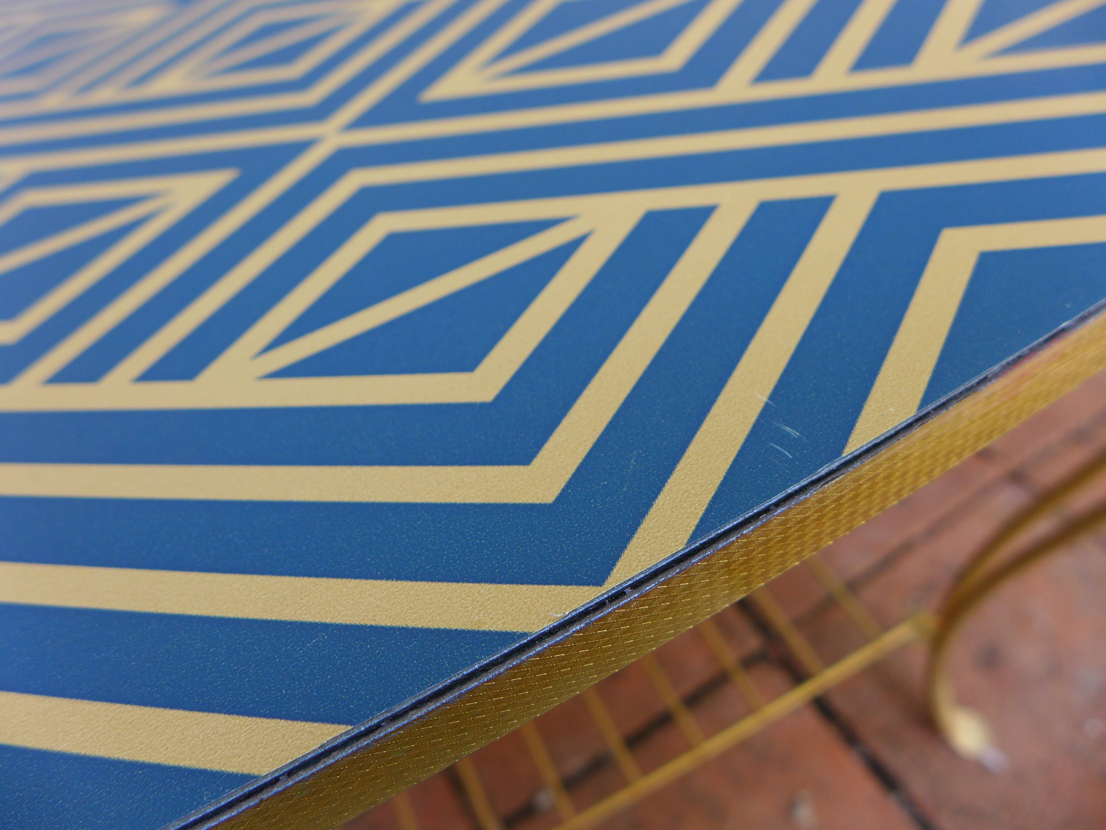 Golden brass coffee table