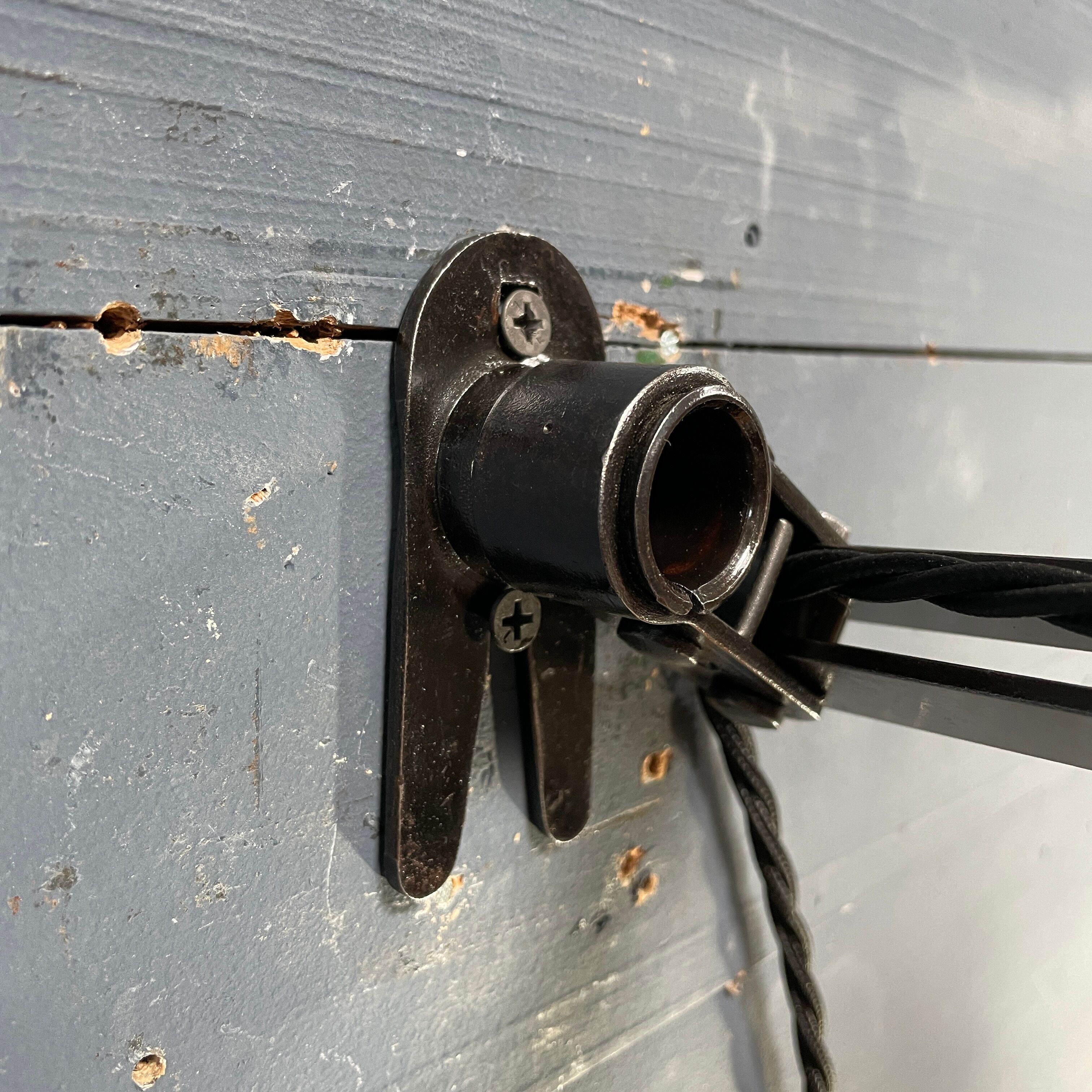 Industrial Fabrilux wall lamp with gray enamel shade