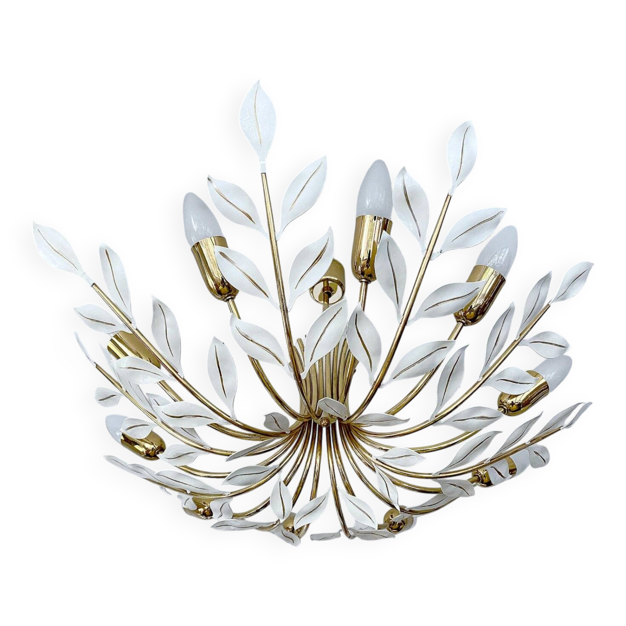 Large Vintage Floral Pendant Light , 1950s