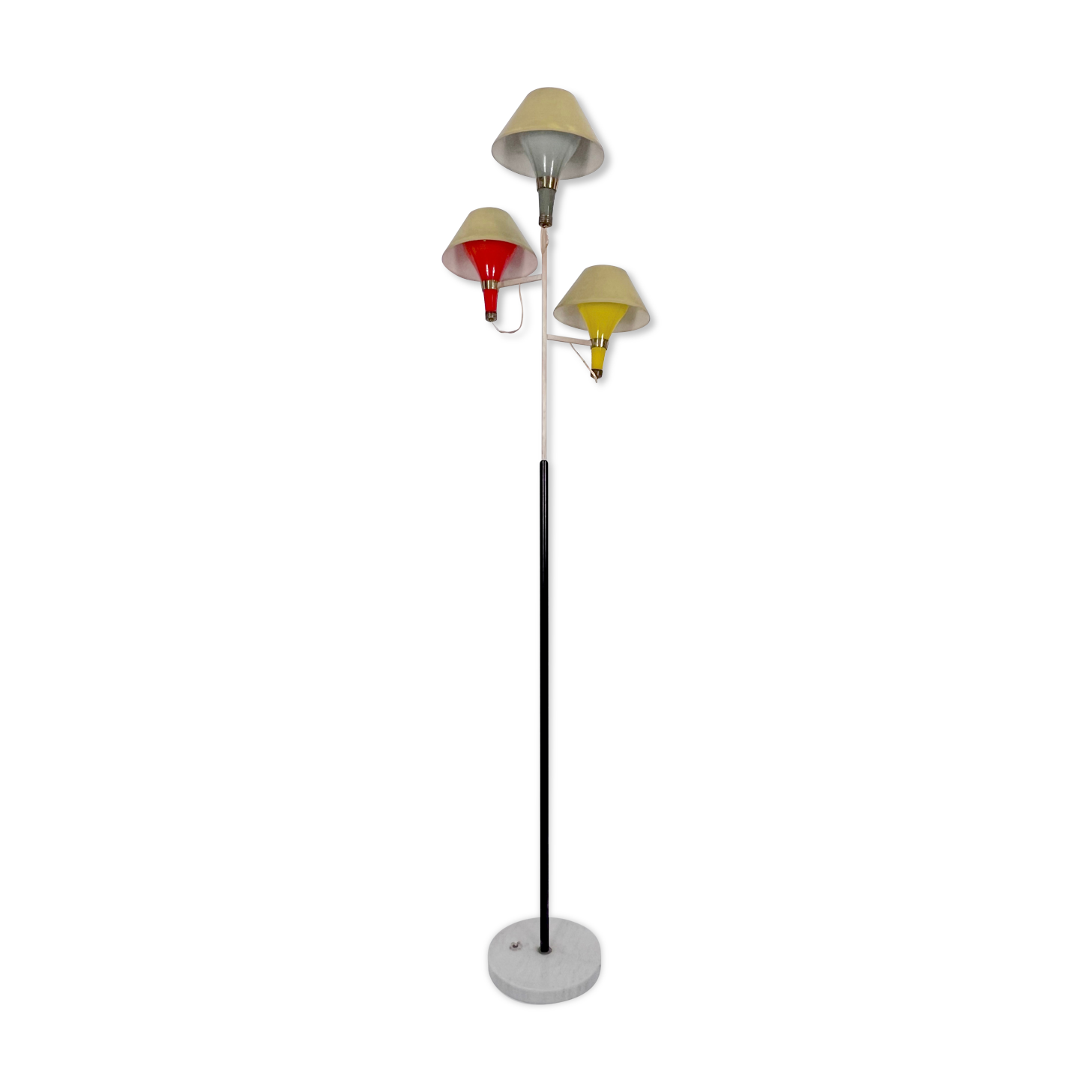 Mid-century Modern three arms floor lamp by Stilux Milano. Italy 1950s