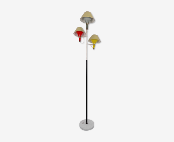Lampadaire à trois bras du milieu du siècle par Stilux Milano. Italie des années 1950