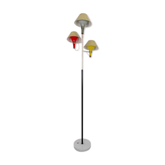 Lampadaire à trois bras du milieu du siècle par Stilux Milano. Italie des années 1950