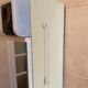 Allibert vintage toilet cabinet three mirror doors, two drawers, lamp