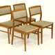 Set of 4 beech chairs, Sweden, 1960