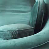 Méridienne contemporaine en velours vert