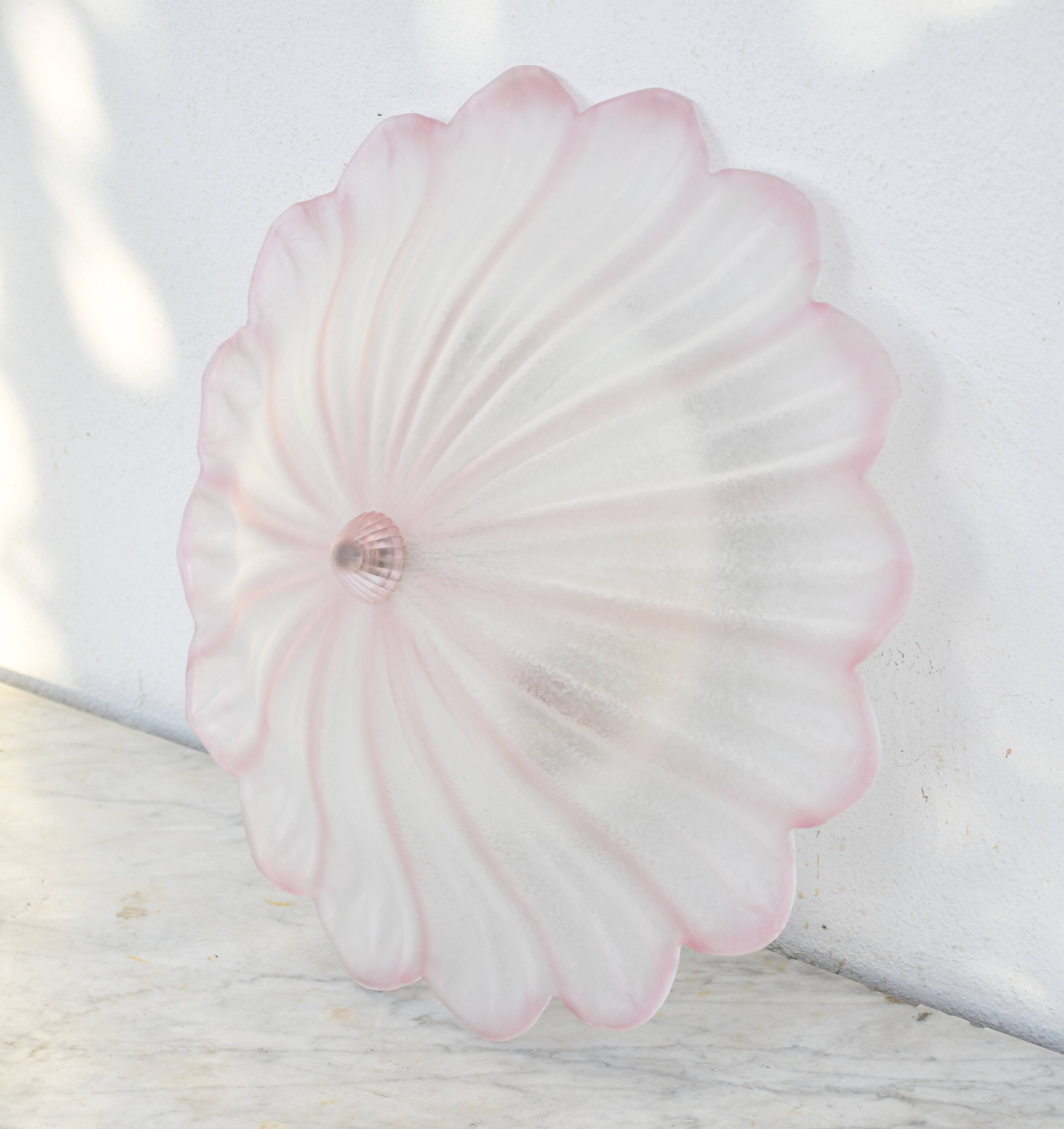Precious Italian pink Murano glass ceiling fixture, Murano, 1970