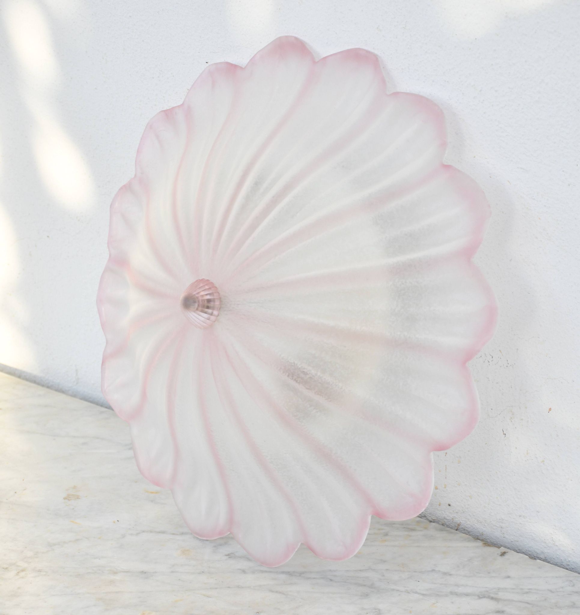 Precious Italian pink Murano glass ceiling fixture, Murano, 1970