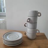 Set of 5 cups and 5 saucers Sarreguemines France
