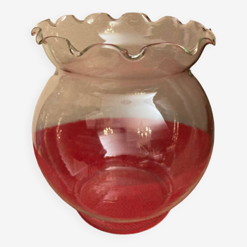 Glass ball vase with serrated edge
