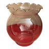 Vase boule en verre avec bordure dentelée