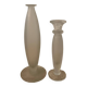 Duo of vintage soliflore vases in frosted glass