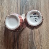 Enamelled ceramic salt cellars HB Henriot Quimper