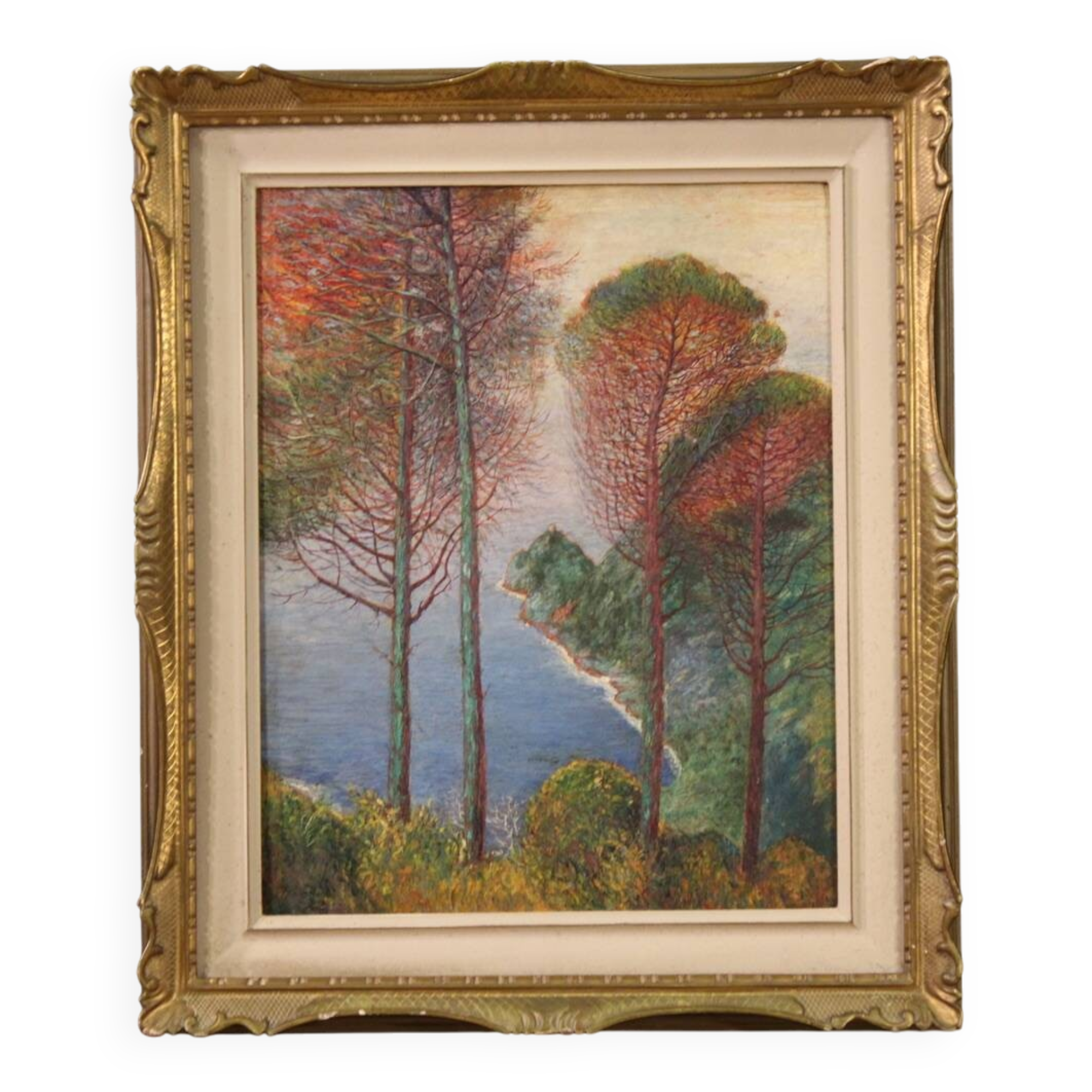 Italian landscape signed painting 20th century