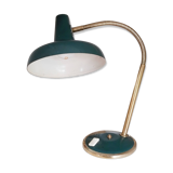 Green and gold articulated desk lamp