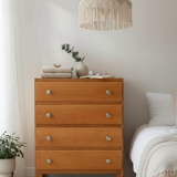 Vintage 4-drawer chest of drawers in waxed wood