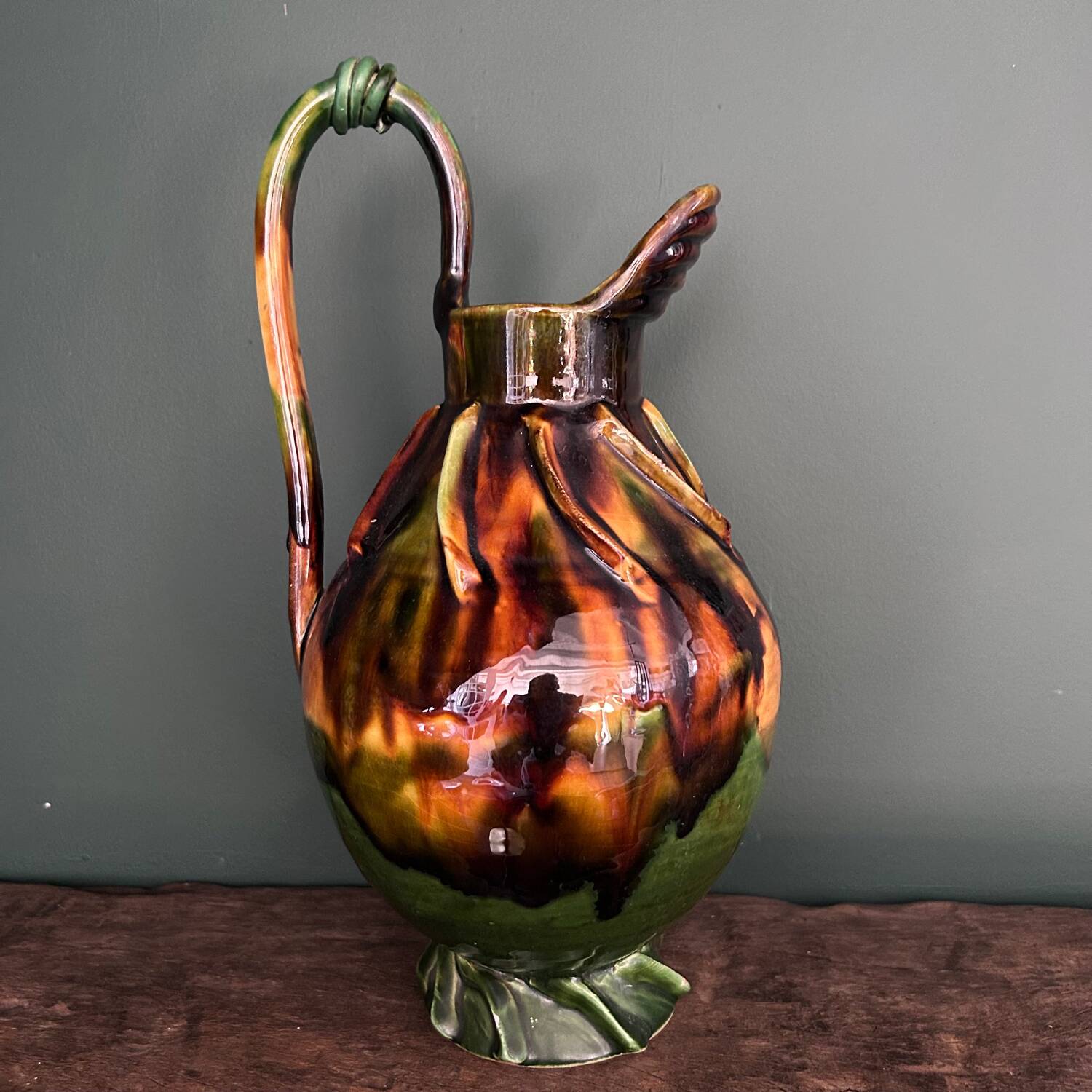 Large Provençal jug signed AC