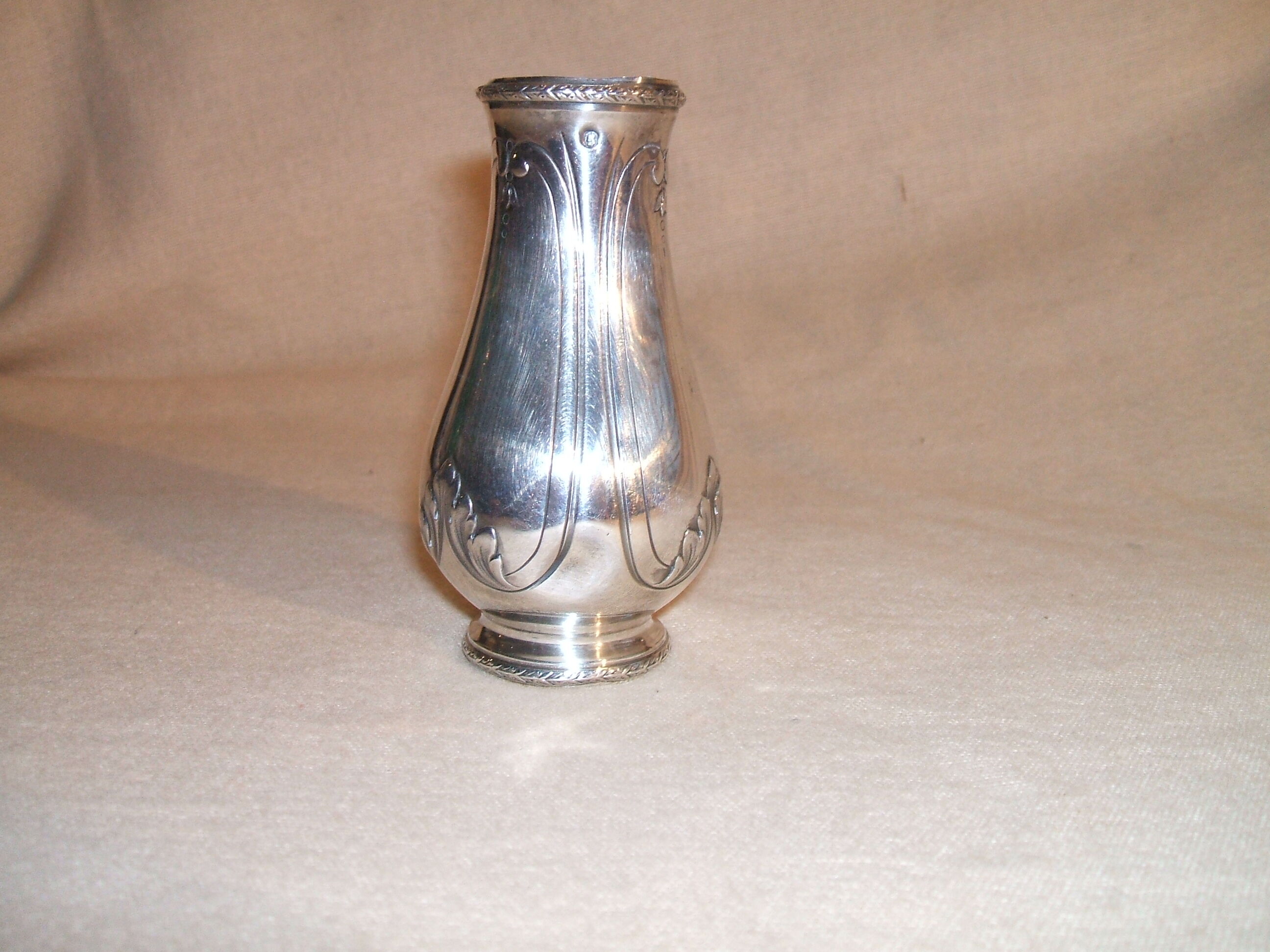 Small solid silver vase