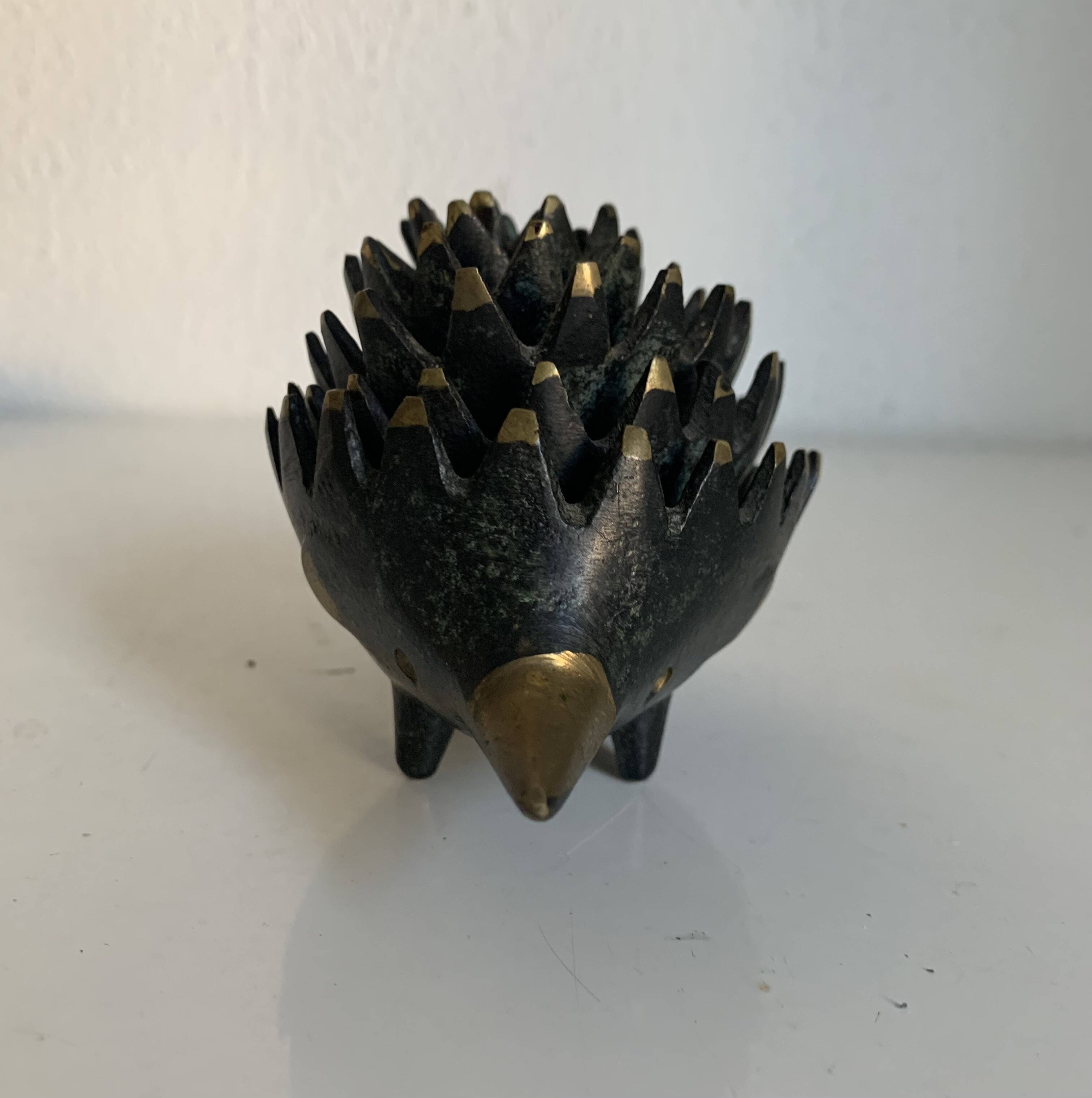Vintage 1950s hedgehog ashtrays by Walter Bosse for Hertha Baller