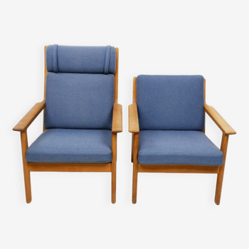 Set of 2 Hans J Wegner arm chairs for Getama