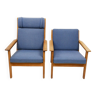 Lot de 2 fauteuils Hans J Wegner pour Getama