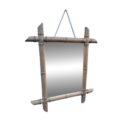 Miroir mural ancien avec cadre en bois